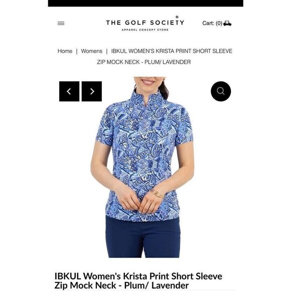 Ladies IBKUL KRISTA Plum Lavender Short Sleeve Mock Golf Shirt XS - Picture 7 of 7